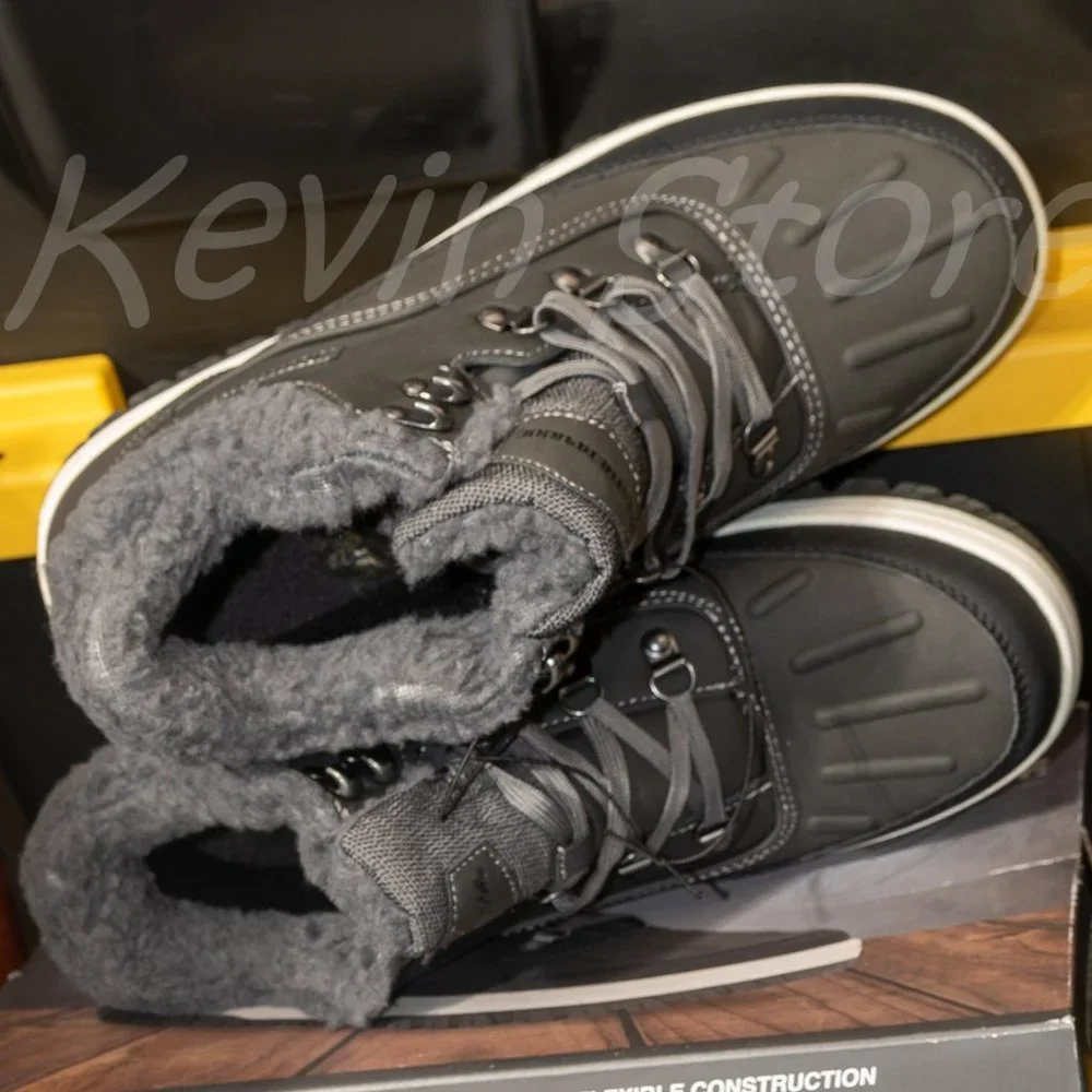 Men's Slope Memory‎ Foam Lace-Up Gray Sneaker Boot  Weatherproof